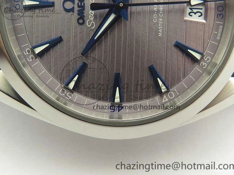 0501 Aqua Terra 150M Master Chronometers VSF 1:1 Best Edition Gray Dial Blue Hand on Blue Rubber Strap A8900 Super Clone HighQuality 8004